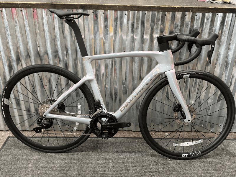 Road bike in the shop at Just Ride Bikes