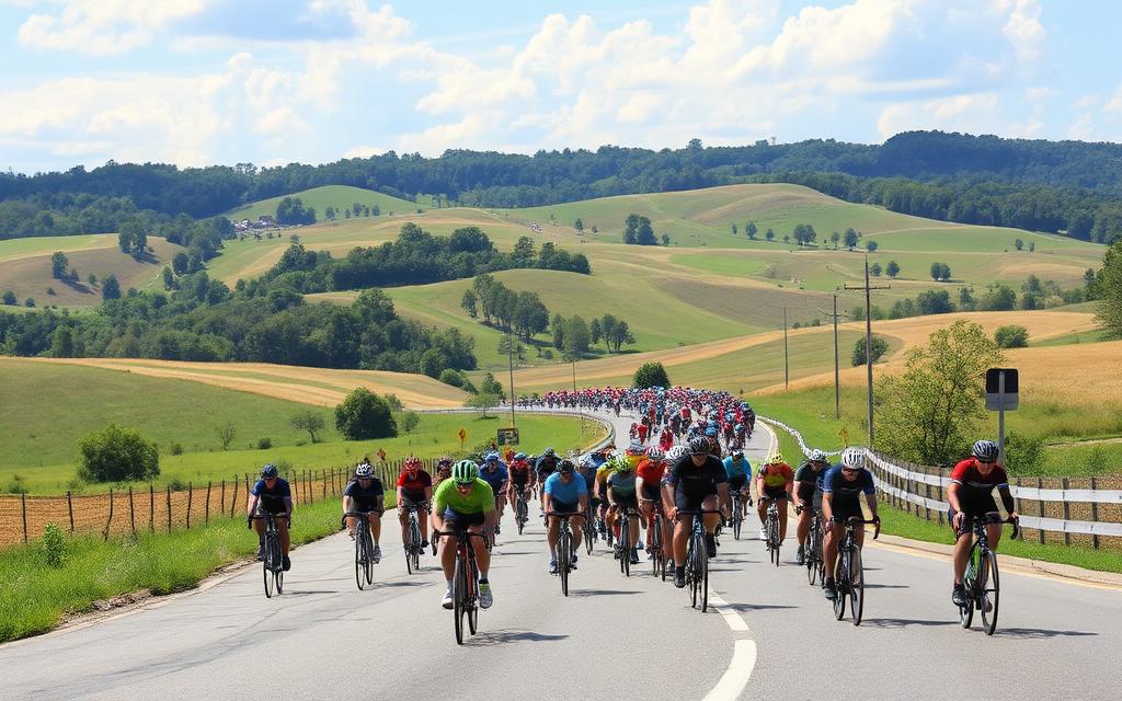 Tour de Possum cycling event with riders