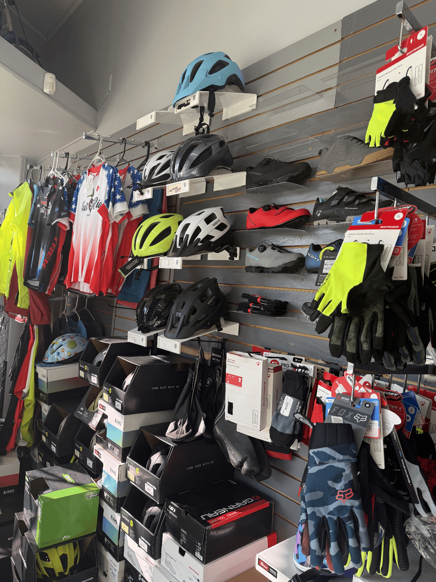 Cycling gear, helmets, gloves, jerseys, and shoes at Just Ride Bikes
